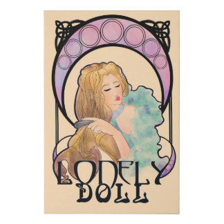 Lonely Doll Art Nouveau Signature Look Faux Canvas Print