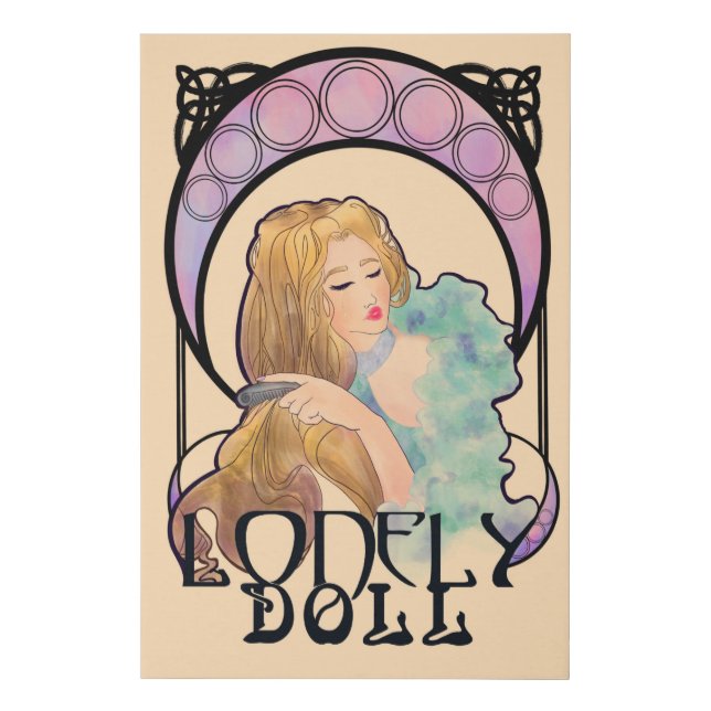 Lonely Doll Art Nouveau Signature Look Faux Canvas Print (Front)