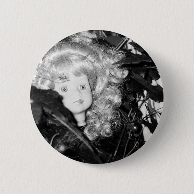 Lonely Doll Head Pinback Button (Front)