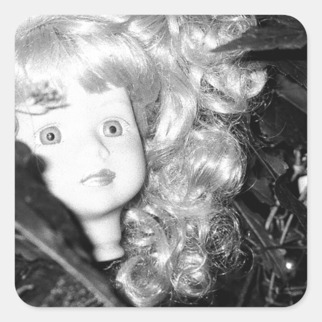 Lonely Doll Head Square Sticker (Front)