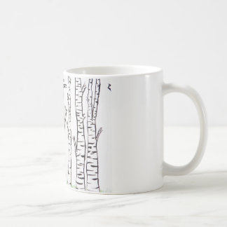 Lonely Fox in Birch Trees Coffee Mug