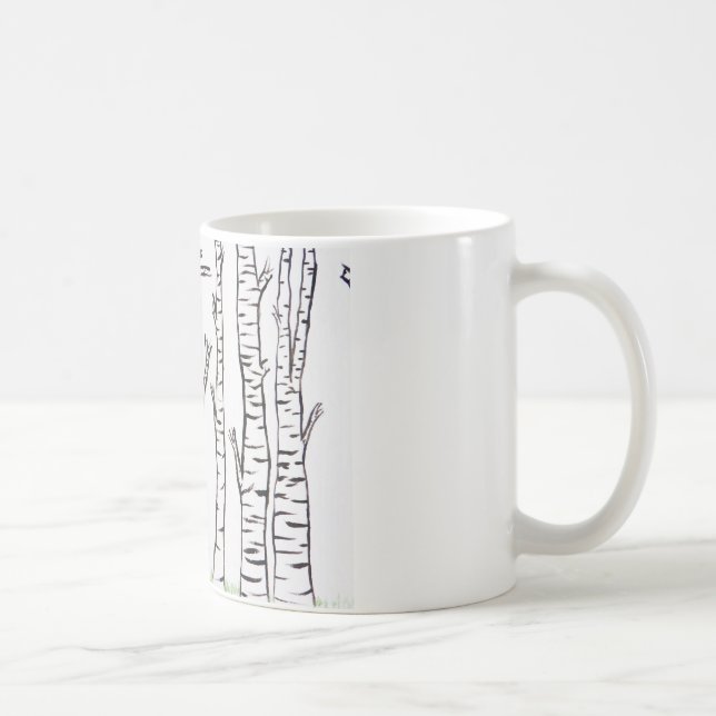 Lonely Fox in Birch Trees Coffee Mug (Right)