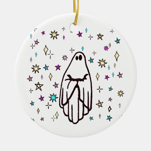 Lonely Ghost in the Stars  Ceramic Ornament