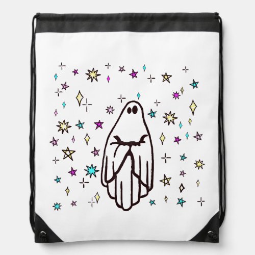 Lonely Ghost in the Stars  Drawstring Bag