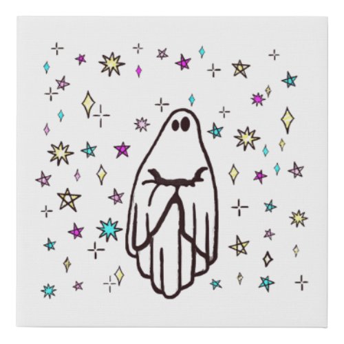 Lonely Ghost in the Stars  Faux Canvas Print