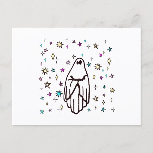 Lonely Ghost in the Stars  Holiday Postcard