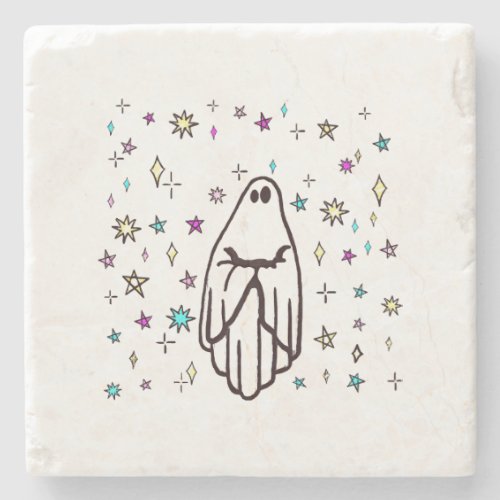 Lonely Ghost in the Stars  Stone Coaster