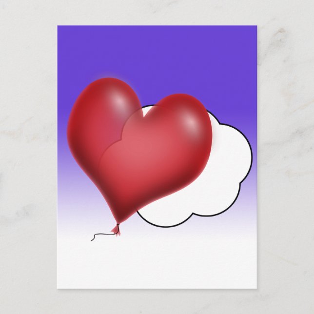 Lonely Heart Balloon Postcard (Front)