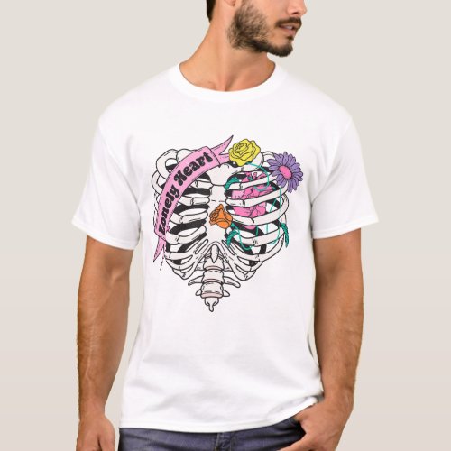 Lonely Heart Skeleton Anti Valentine T_Shirt