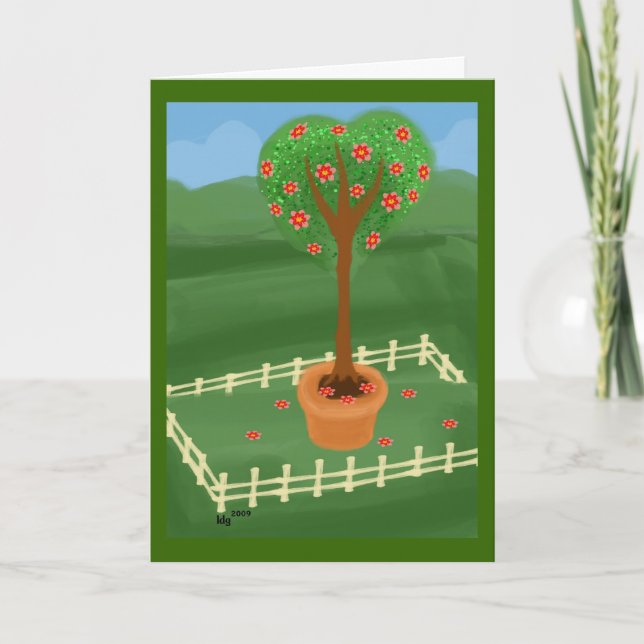 Lonely Heart Topiary Tree Valentine Card (Front)