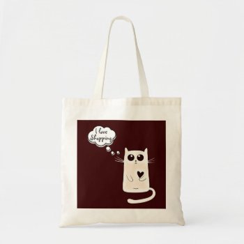 Lonely Hearts Cat Custom Quote Tote Bag by DippyDoodle at Zazzle