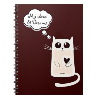 Lonely Hearts Cat Ideas And Dreams Notebook by DippyDoodle at Zazzle