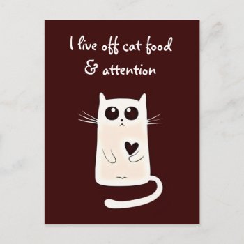 Lonely Hearts Cat Quote Postcard by DippyDoodle at Zazzle