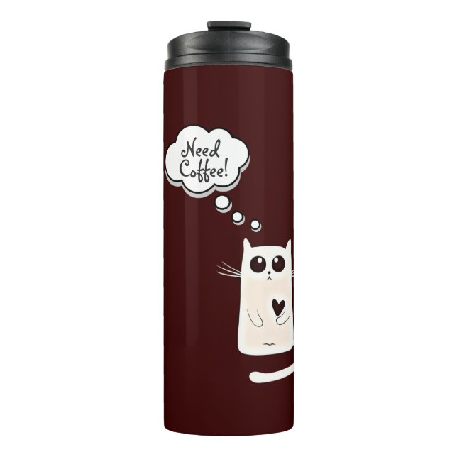 Lonely Hearts Cat Thermal Tumbler (Front)