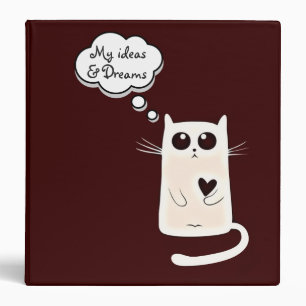 Lonely Hearts Cats Cute 3 Ring Binder