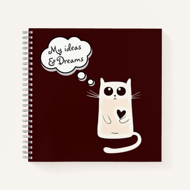 Lonely Hearts Cats Cute Notebook (Front)