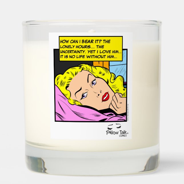 Lonely Hearts Retro Romance Comic Scented Candle (Front)
