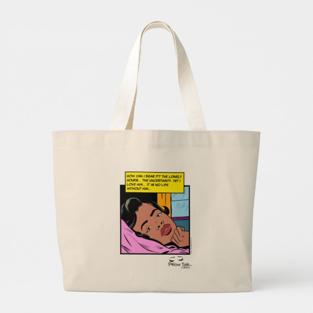 Lonely Hours Reflection Valentine Romance Large Tote Bag (Back)