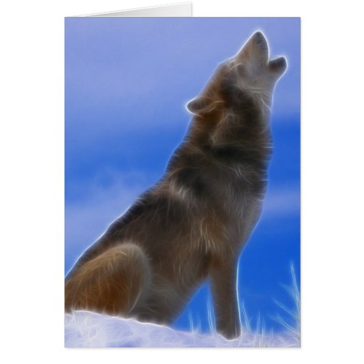 Lonely Howling Endangered Gray Wolf Cards (Front)