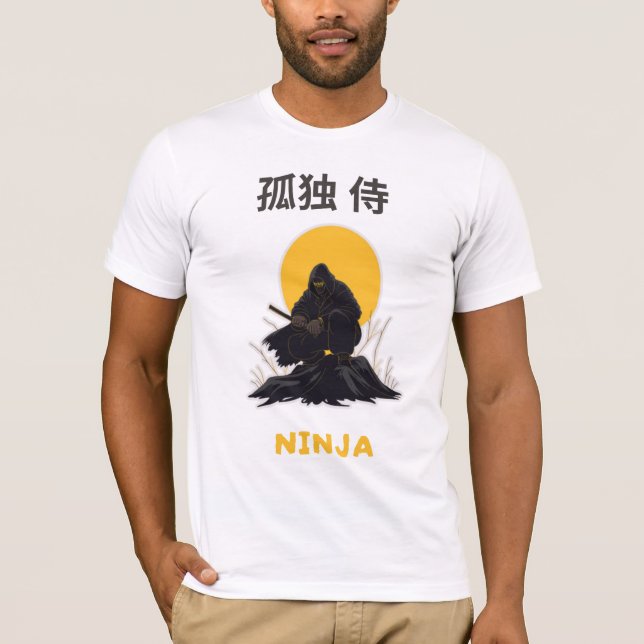 Lonely Ninja Samurai Art Design T-Shirt (Front)