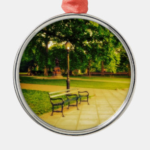 Lonely Park Bench Metal Ornament