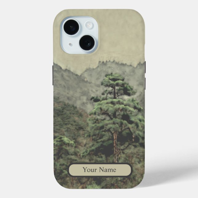 Lonely Pine Watercolor Landscape Case-Mate iPhone Case (Back)
