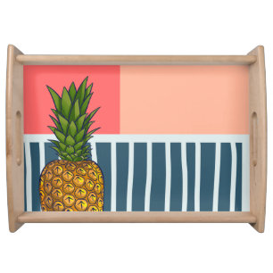 Lonely pineapple pop art Serving tray