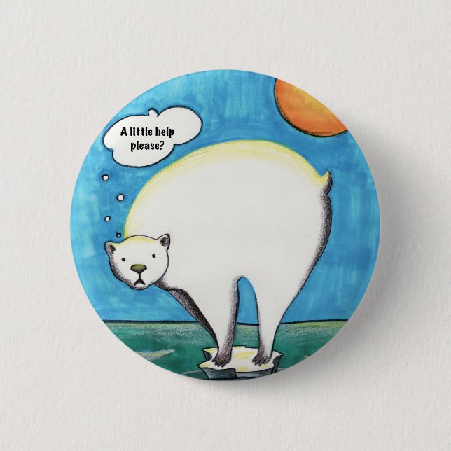Lonely Polar Bear Pin (Front)
