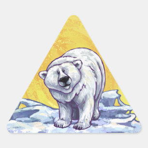 Lonely Polar Bear Triangle Sticker