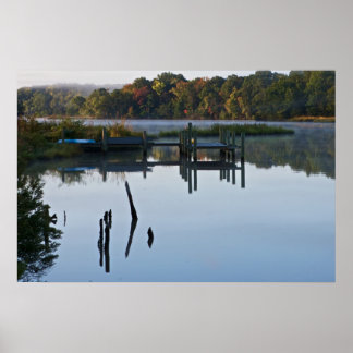 Lonely River Dock Poster