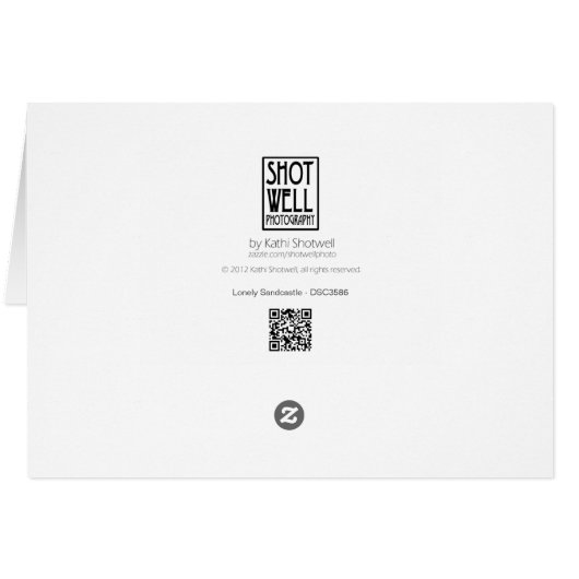 Lonely Sandcastle message template (Back Horizontal)