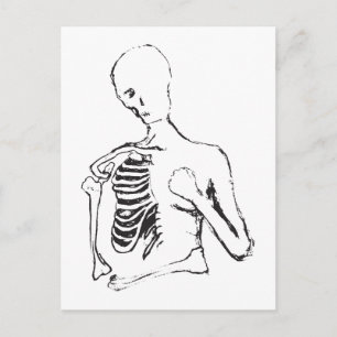 lonely skele postcard