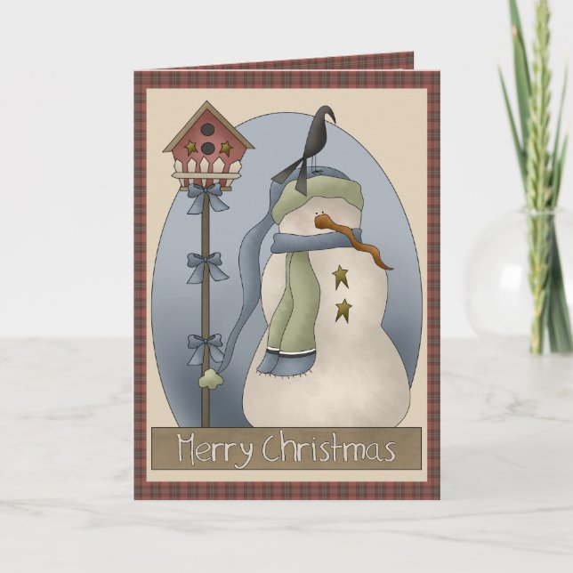 Lonely Snowman Christmas Holiday Card (Front)