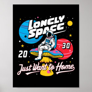 lonely space astronaut poster
