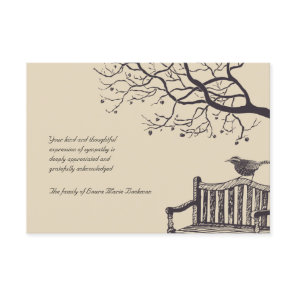 Lonely Sparrow Bereavement Thank You Card