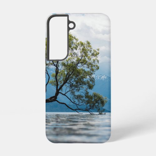 Lonely Tree by Lake Mountain Calm Landscape Samsung Galaxy S22 Case