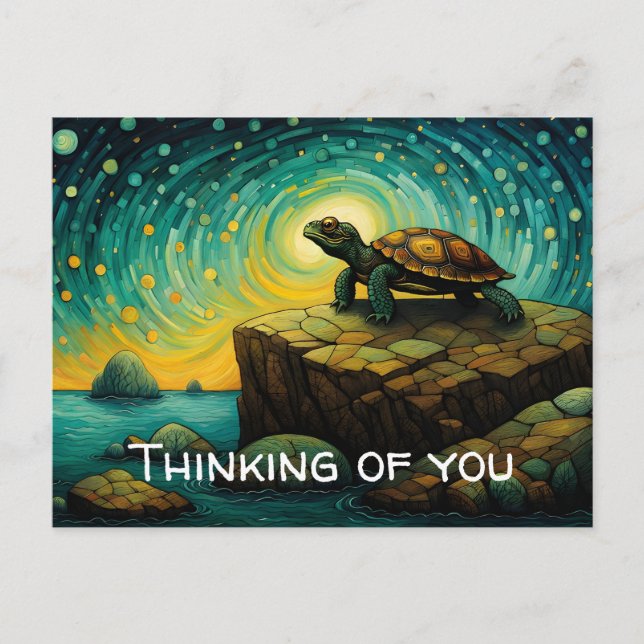 Lonely Turtle Thinking of You   Postcard (Front)