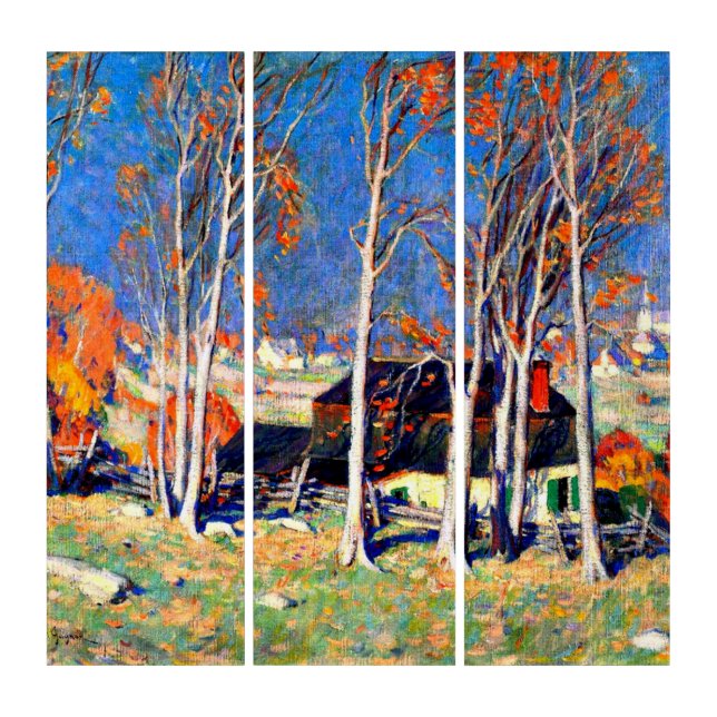 Lonely Village on the Saint Lawrence, 1922 Triptych (Front)
