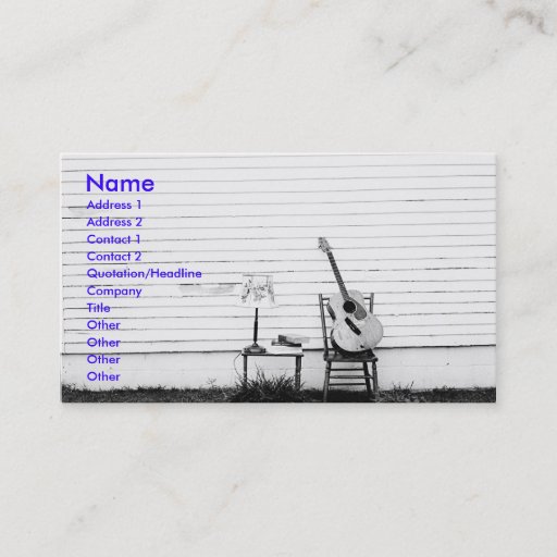 Customizable Lonesome Guitar Music Business Card Template