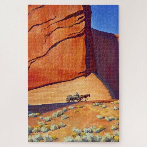 Lonesome Journey Western Art by Maynard Dixon Jigsaw Puzzle