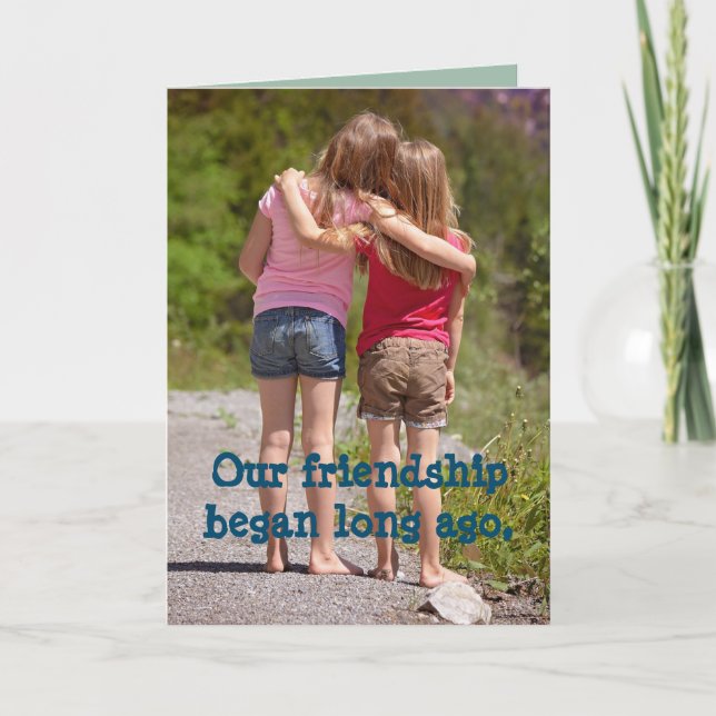 LONG AGO FRIENDS LETTERPRESS THANK YOU CARD (Front)