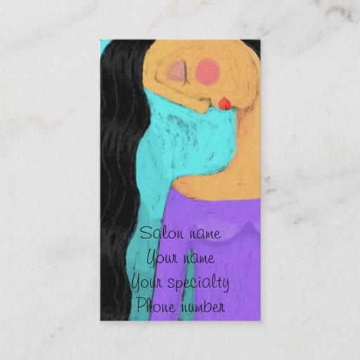 Customizable Long and Lovely Hair Stylist Business Card