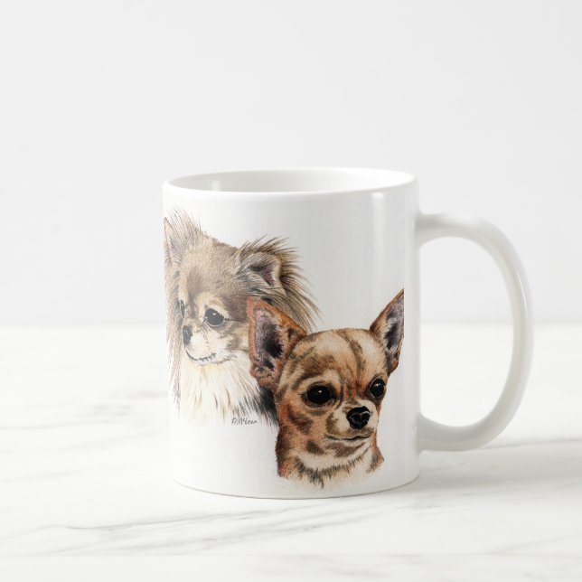 Long and smooth coat chihuahuas coffee mug (Right)