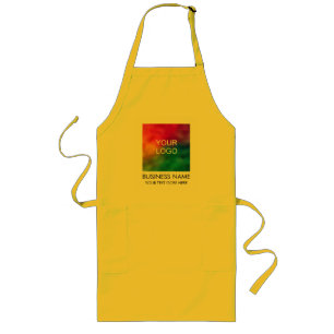 Long Apron Add Upload Business Company Logo Text