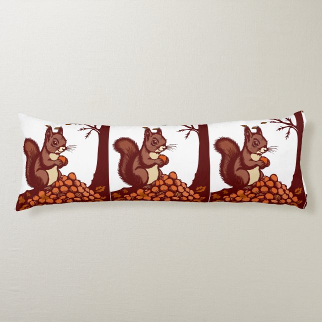 🐿️ Long Autumn Squirrel Pillow (Front)