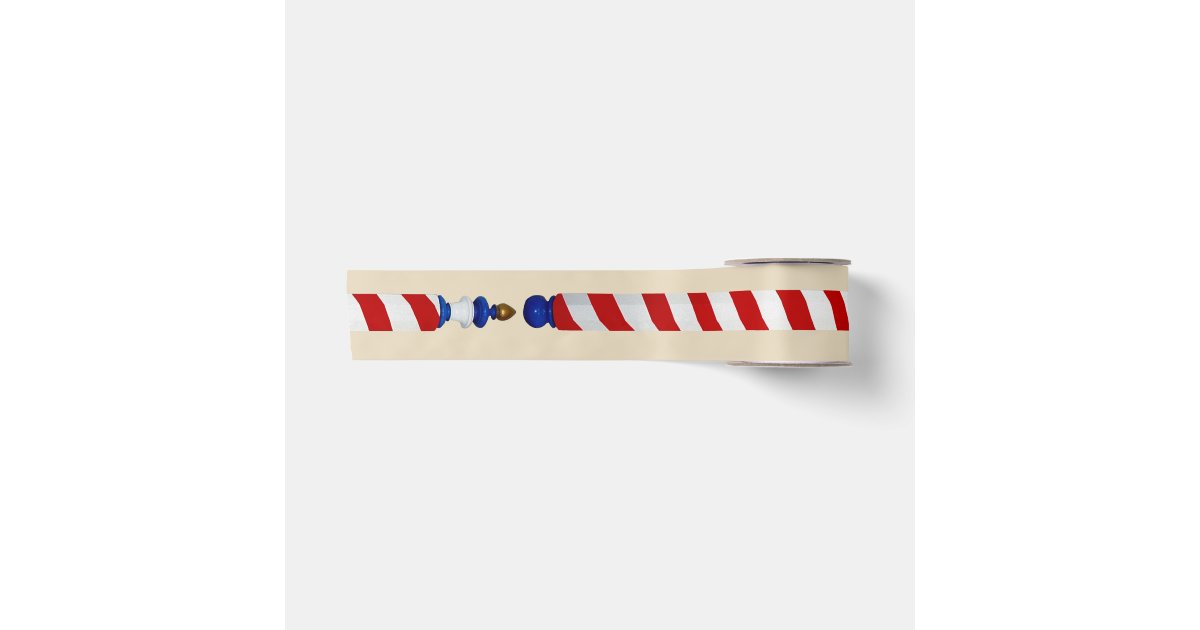 Long Barber Pole Satin Ribbon | Zazzle