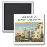 Long Beach Ca Map Coordinates Vintage Style Magnet at Zazzle