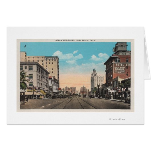 Long Beach, CA - Ocean Boulevard View Cards (Front Horizontal)