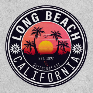 Long Beach Ca Palm Tree Retro Sunset Souvenirs 80s Patch