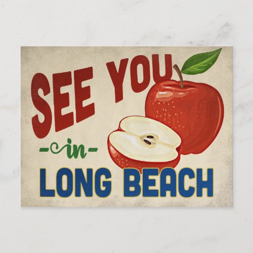 Long Beach California Apple _ Vintage Travel Postcard